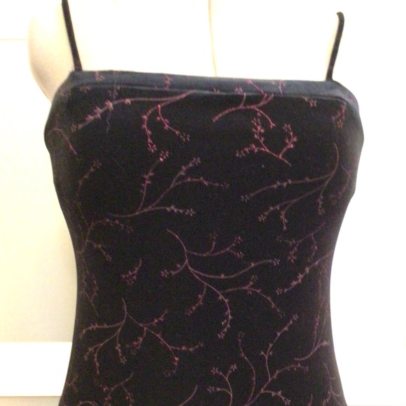 Jalate Vintage Double Side Slit Body-con Black/Burgundy Floral Print Dress - Picture 1 of 5